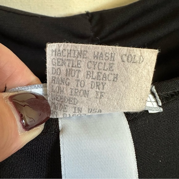 Vintage 90s Y2K La Belle Black Ruched Bust Asymmetrical Hem Slip Dress Size S - Picture 11 of 16